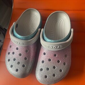 Crocs Kids Glitter Clogs - Pink and Blue